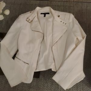 White House Black Market White Cloth Coat Sz 6
